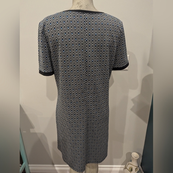 Long Tall Sally Shift Dress Short Sleeve Diamond Jacquard US 14 - Picture 7 of 17